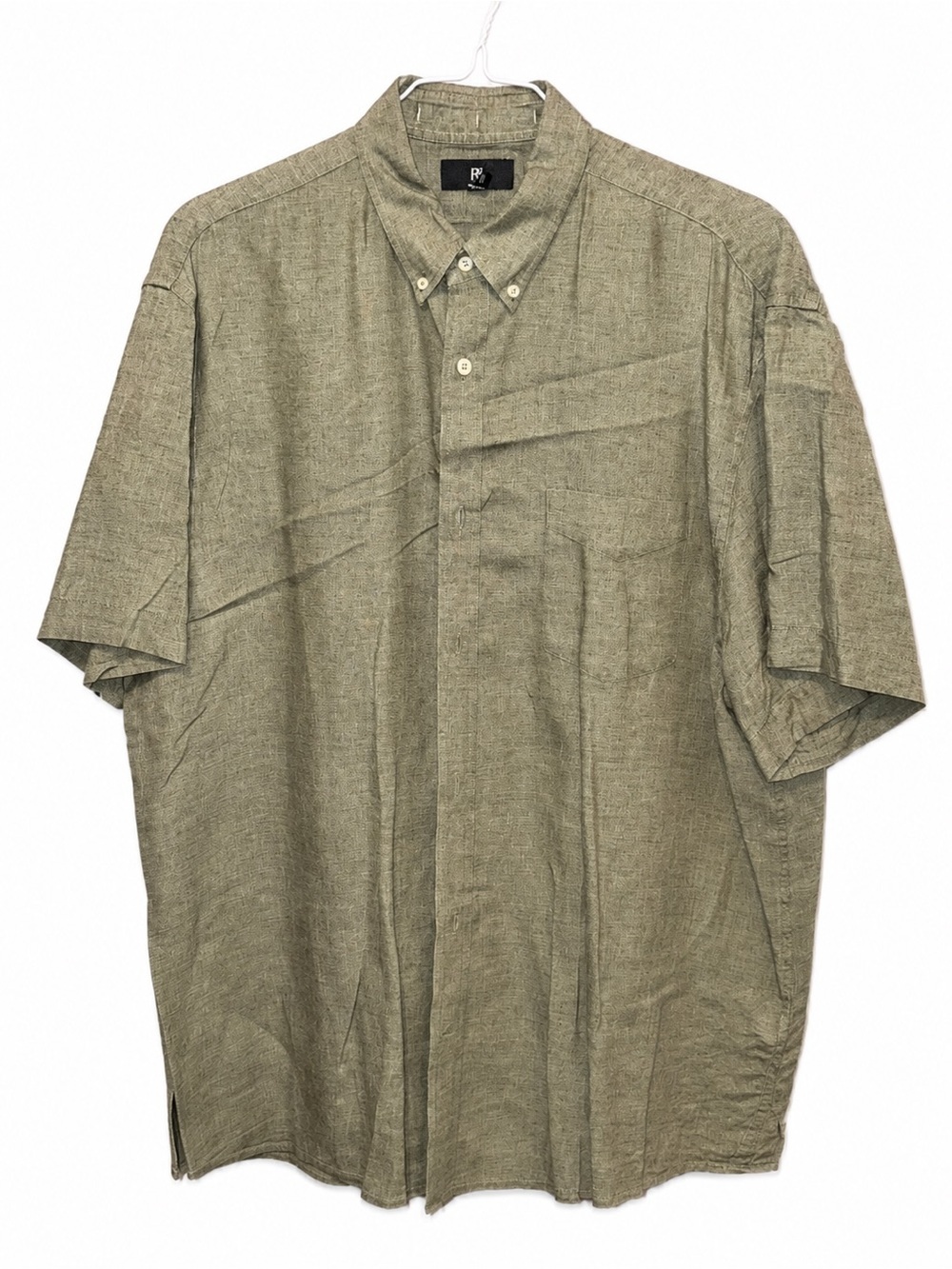 Banana Republic Men's Short-Sleeve Button-Down Shirt in Olive Green